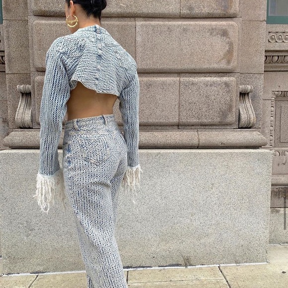 Denim Fringe Outfit - Picture 2 of 3